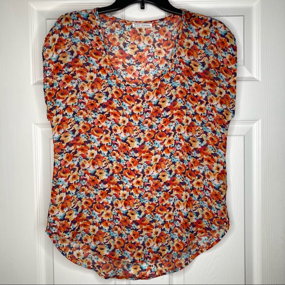 FIRM PRICE! Body Central Sheer Floral Top